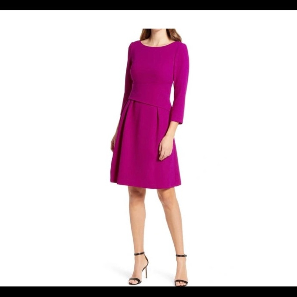 FLARE DRESS IN MAGENTA